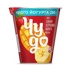 Йогурт густой банан-клубника-манго