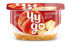 Творожный десерт персик-груша